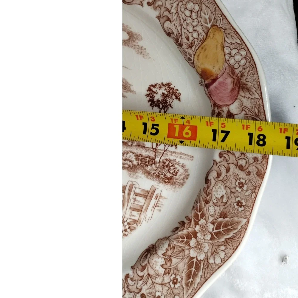 Stone King Tom Turkey Serving Platter Oval American Tradition Thanksgiving Decor